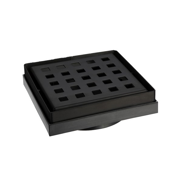 Austworld, monopoly tapware,	
floor grate, DESIGNER FLOOR GRATE SQUARE, matt black