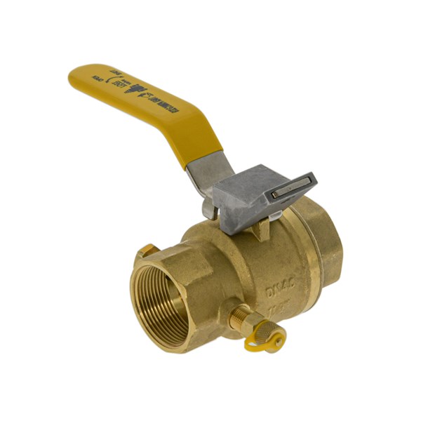 Austworld Logi valve, gas approved ball valves with test point, lockable with tap, AGA approved, brass