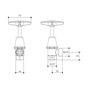 Austworld, monopoly tapware, technical drawing,	
PARK LANE WASHING MACHINE SET , Chrome plated