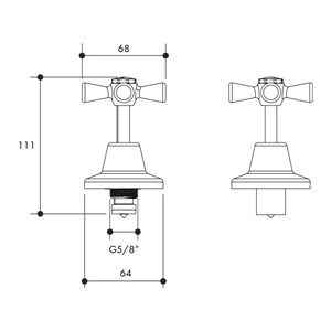 Austworld, monopoly tapware, technical drawing
OLD KENT WALL TOP ASSEMBLIES, Chrome plated