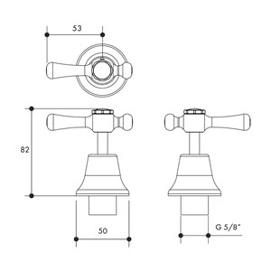 Austworld, monopoly tapware technical drawings, whitehall easy clean lever basin top assembly anti vandal, chrome disc