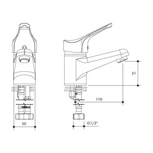 Austworld, monopoly tapware technical drawing, whitehall, basin mixer FXD, chrome